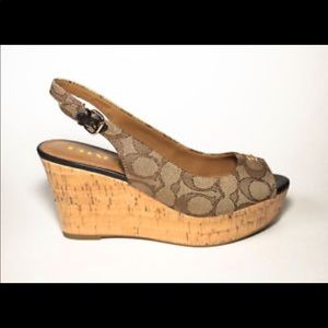 New coach wedge sling backs